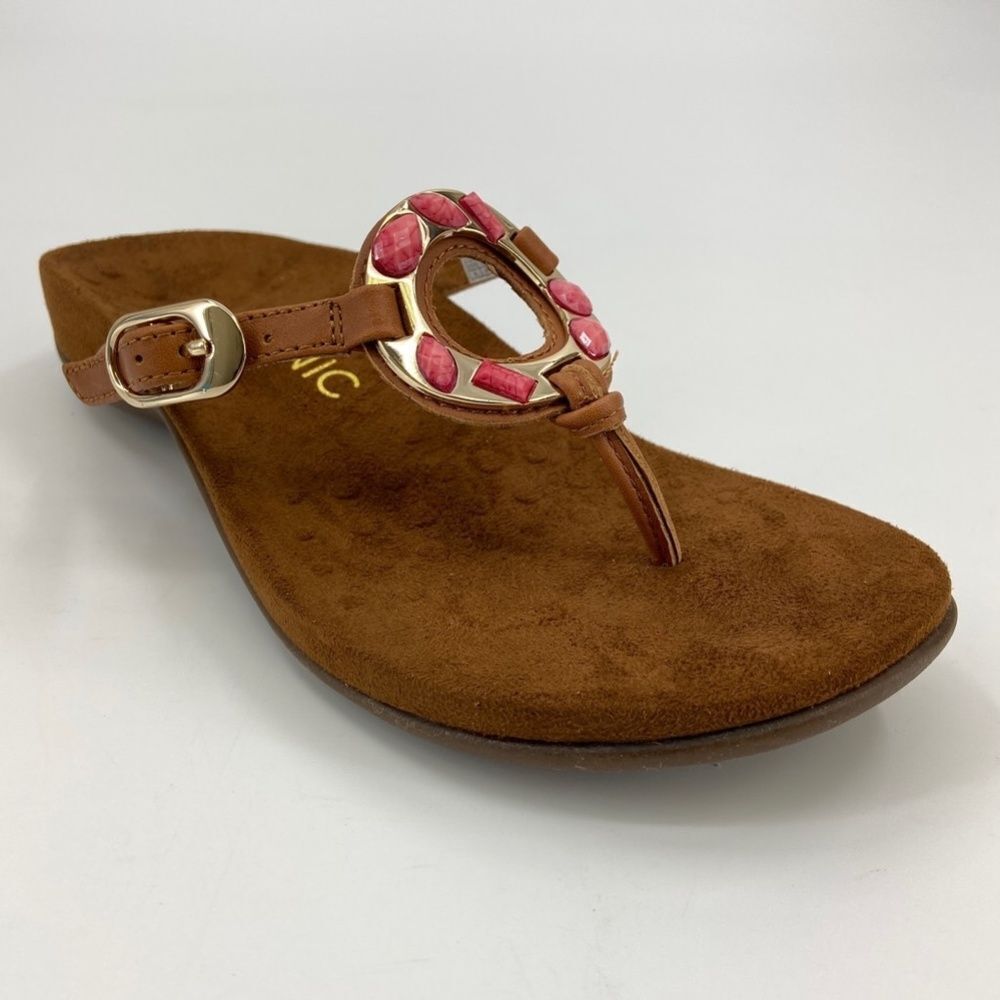 Vionic Ricci Cinnamon Orthotic Toe Thong Sandal Sz 8